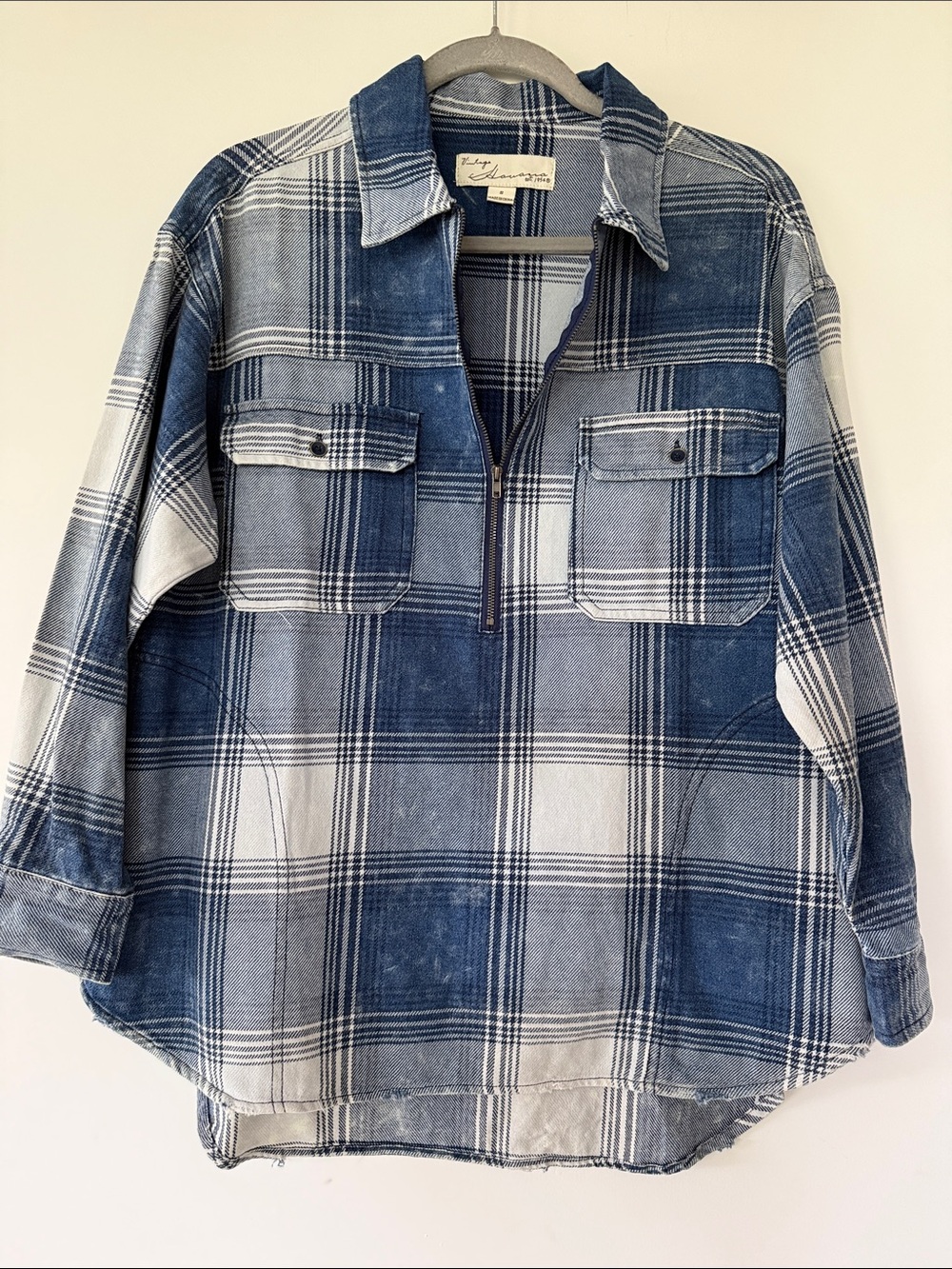 Vintage Havana Buffalo Plaid Washed  Pullover Shirt NWT sz S